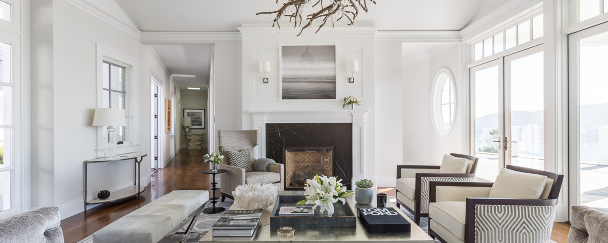 Living Room - Designed by Ann Lowengart Interiors, Installed by TLC Delivery Service. Photo courtesy of Ann Lowengart